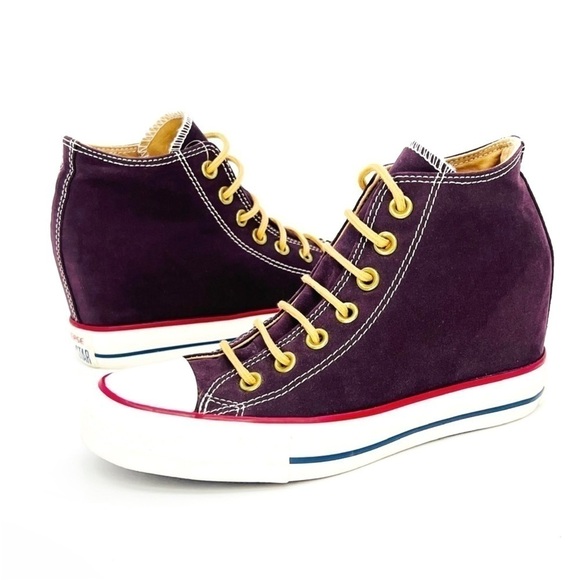 Converse Sneaker Lux Mid Hidden Wedge Heel Purple Women’s CTAS  Size 7 Like New - Picture 10 of 11